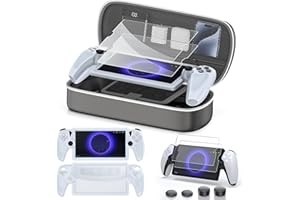 Tokluck 10 en 1 Set de Accesorios per PS Portal, Case per PlayStation Portal Remote con Funda Transparente, 2 Paquetes de Protector Pantalla de Cristal Templado & 4 Clips para el Pulgar