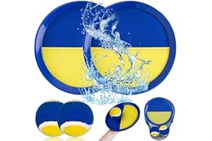 MAIBAOTEMBT Wurfspiel Wasserdicht Ball, Klettballspiel für Kinder, Toss und Catch Ball, Klettball Pool Spielzeug, 2 Paddel und 2 Bälle mit 1 Aufbewahrungstasche, ab 3 4 5 6 7 Jahren für Junge Mädchen
