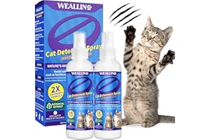 WEALLIN 2PC Cat Deterrent Spray, 240ML Cat Repellent Spray, Keep Off Deterrent to Stop Scratching, Chewing for Cats & Kittens, Anti Scratch Indoor Furniture & Outdoor Gardens Use