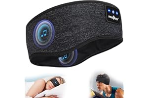 Bluetooth Sleep Headphones, Wireless 5.2 Headband, Sleep Headband, Sports Headphones with HD Stereo Speaker, Tech Gadgets Gift for Men/Women, Sports (Black)
