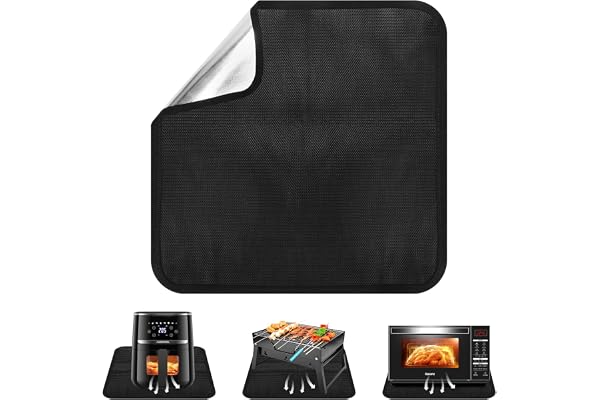Eldsäkert underlag 30 x 30 cm, värmeskyddsmatta svart, underlag värmebeständig upp till 1 000 ℃, grillunderlag, brandskyddsmatta, värmebeständig BBQ grillmatta för eldplats gräsmatta camping