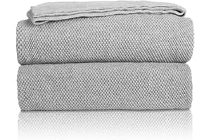 ‎MH MYLUNE HOME MH MYLUNE HOME Baumwolldecke Strickdecke Öko-Tex 150x200cm Kuscheldecke 100% Baumwolle Sofadecke Wohndecke Gehäkelte Decke Cotton Knitted Blanket-Grau 150 x 200 cm