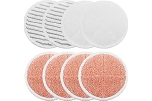 BeiLan 8 Pack Steam Mop Pads Replacement Set Compatible with Bissell Spinwave 2039A 2124: 4 Heavy Scrub Pads, 2 Soft Pads, 2 Scrubby Pads