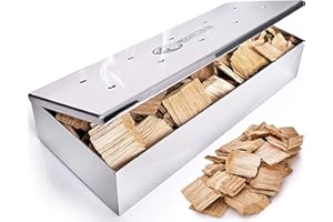 ‎MOUNTAIN GRILLERS Mountain Grillers Edelstahl Räucherbox für BBQ - Grillspaß mit Aroma - Für Ball, Kohle & Gasgrill - Robustes Grillzubehör zum Räuchern von Chips - Praktischer Klappdeckel