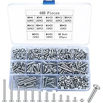 M4 Schrauben Set 540 Teile | Innensechskant Schrauben Mit Muttern | Kohlenstoffstahl Sortiment In Aufbewahrungsbox