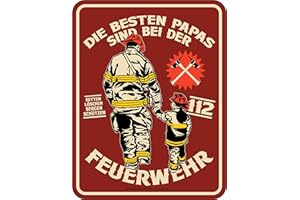 RAHMENLOS Dekoracyjna blaszana tabliczka: najlepsze taty są wśród straży pożarnej