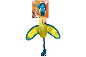 Nerf Dog Nylon Duck with Crinkle Wings, 16.5-Inch Plush Fetch Toy for Dogs, Blue/Yellow