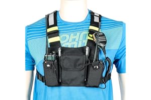 Abbree Pochette avant pour radio bidirectionnelle Baofeng UV-5R BF-82HP BF-88S TYT Motorola Midland Vert vif