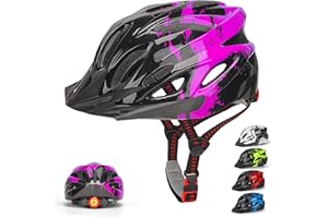 Kids Helmet, RaMokey Kids Bike Helmet With Light, Boys Girls Bike Helmet Age 3-14, Adjustable Child Helmet (50-59CM) for Bicycle Scooter Skating Cycle