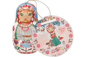Vintage & Co Beauty X Nathalie Lete Christmas-Hand Cream Novelty Tin 30ml (with display tray) - Cute Tin with Nourishing Hand Cream! Limited Edition , Perfect Stocking Stuffer