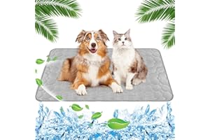 Yegookay Hund Kühlmatte 100×70cm Kühlende Hundedecke Cooling Mat Dog Klimaanlage Kofferraum Hund Hundedecke Zum Mitnehmen Kalter Waschbar Geeignet für Auto Zuhause und Freizeit (Grau XL)