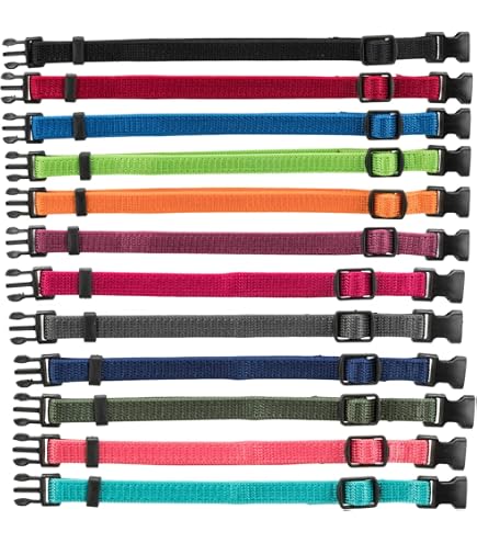 HOLLIHI Welpenhalsbänder Set – 14 Farben, Weiches Nylon, Verstellbar Mit Sicherheitsverschluss Für Züchter