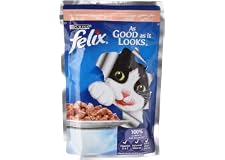 Purina Felix As Good as it Looks Salmon Wet Cat Food Pouch, 100 gm