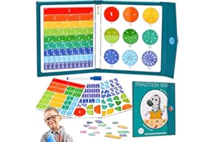 ‎MECCTUCK Bruchteil Puzzle,Magnetisches Buch Bruchteil Puzzle für Kinder,Magnetisches Bruchbuch,Bruchrechnen Magnet Material,Montessori Bruchrechnen für Kindergarten Grundschule Brüche Mathematik Lernmittel (B)