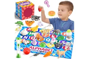 IKIDIKI Mystery Alphabet Box, Alphabet Learning Toys for 3 4 5 6 7 8 Year Old Boys Girls Toddler Sensory Toys for Autism Birthday Gift for 3-8 Year Old Boys Girls Children’s Games Montessori Educational Toys