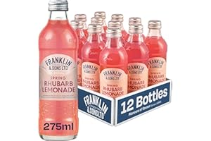 Franklin & Sons Rhubarb Lemonade | 12 x 275ml Bottle Case | Sharp & Sweet Rhubarb | Lake District Water | Dry Crisp Refreshing Taste | No Artificial Colours | Full flavour