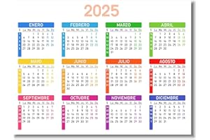 NOMBRETINAS ETIQUETAS QUE HACEN LA DIFERENCIA Calendario 2025 Nevera con Imán | Tamaño 20 x 15 cm | Planificador Anual Colorido con Semanas Numeradas | Organizador de Tareas, Vacaciones y Eventos | (2025, Español)