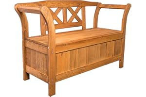 ADGO Banc de Jardin 2 en 1 Pratique en Bois d'épicéa Massif teinté Marron