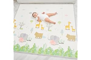 SUPERBE BEBE Mata dla niemowląt Mata dla dzieci Mata do zabawy dla niemowląt 160 x 180 x 1 cm. Dwustronna i nietoksyczna gruba składana wodoodporna pianka Dywan dla dzieci. Mata do raczkowania Dywan do zabawy Mata podłogowa Mata dla dzieci Prezent dla dziecka
