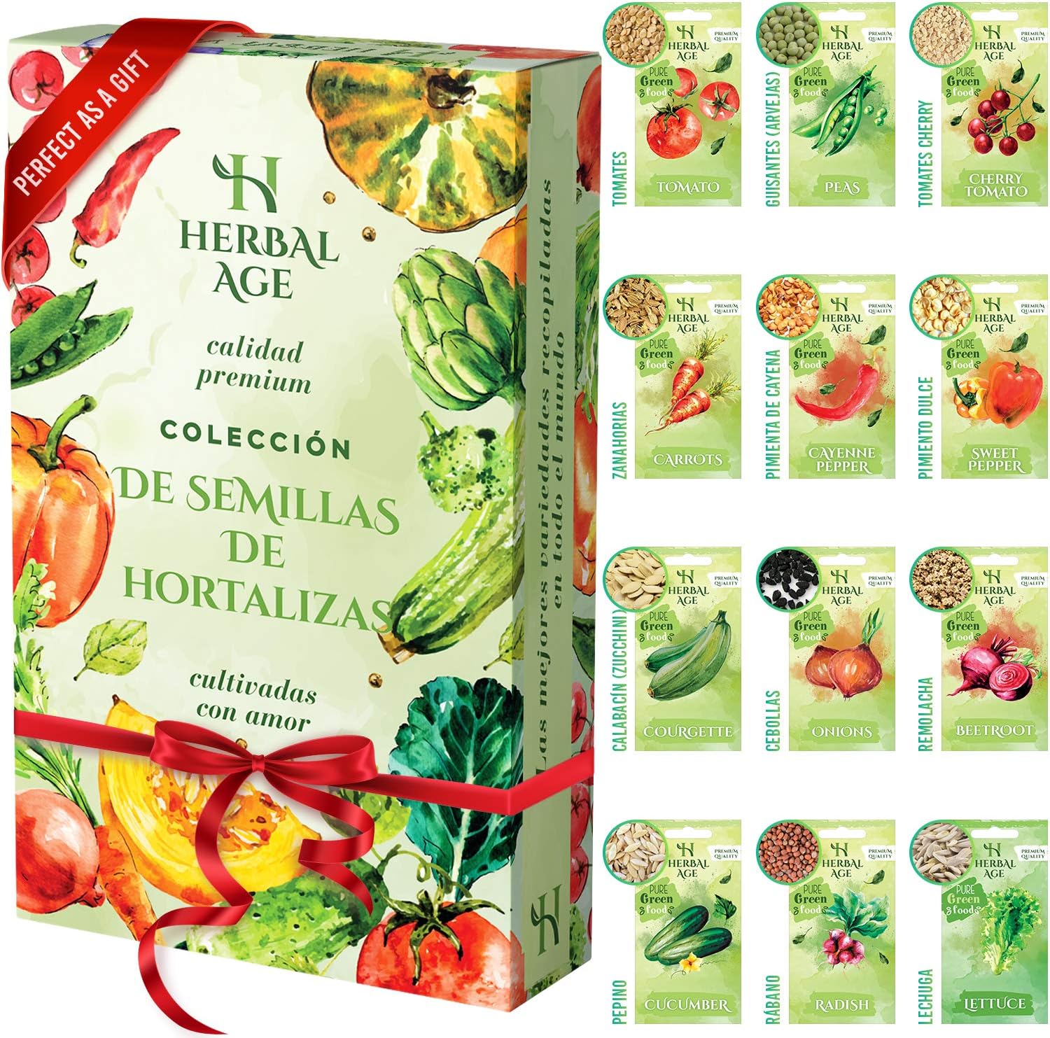 Kit Semillas Huerto Urbano De 12 Vegetales – 5100 Ecológicas Semillas De Tomate, Pepino, Lechuga, Tomates Cherry – Kit Huerto En Casa Pack, Regalos Originales Para Hombre y Mujer