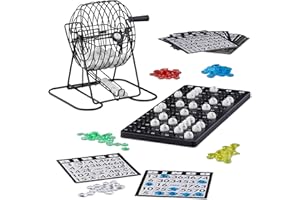 Relaxdays société Bingo boulier en métal Lotto tombola Jeux de Hasard Chance HxlxP- 20 x 17,5 x 21,5 cm, Noir, 10021014 - Version Anglaise