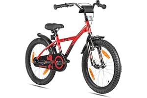 PROMETHEUS BICYCLES Velo 18 Pouces Garcon Fille Velo Enfant pour 5 a 6 Ans - Vélo BMX avec Frein à rétropédalage en Rouge