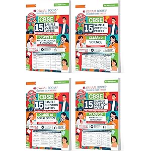 Oswaal CBSE 15 Sample Question Papers Class 10 English, Science, Social Science & Maths Standard (Set of 4 Books) for 2026 Bo