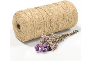 MDDK DY Ficelle en Jute Naturelle 2mm x 200m – Corde Solide et Polyvalente pour Jardinage, Bricolage et Décoration et Emballage Cadeau
