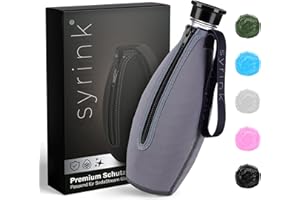 SYRINK® Etui ochronne kompatybilne ze szklaną butelką SodaStream [w 100% dopasowane] neoprenowe etui ochronne i outdoorowe butelki chłodzące butelki szklane do SodaStream Crystal 2.0 | chroni przed