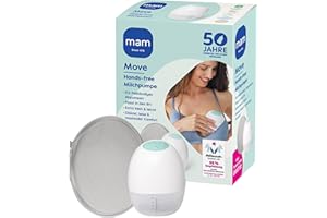 MAM Move Milchpumpe | 50-Jahre MAM Jubiläum Set inkl. kostenlosem Travel Case | Handsfree ohne Schläuche oder Kabel | schlankes Design passt in jeden BH | 3 Modi für diskretes und effizientes Abpumpen