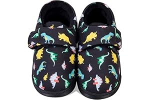 ICEUNICORN Boys Girls Winter Slippers Kids Shoes Toddler Warm Plush Home Shoes Slip-On Comfy Non-Slip House Slippers