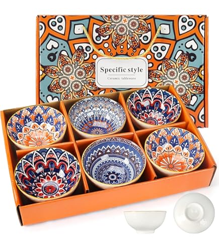 AHX Porcelain Dessert Bowls Cereal Bowl 13 Oz - 4.75" Ceramic Bowl Set Of 6 - Japanese Style Small Bowls - Walmart Supplies - View #8