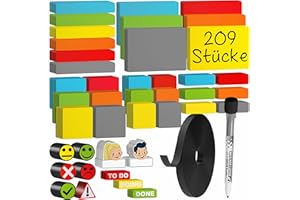 ‎ATWAM ATWAM 209 Magnetstreifen Beschreibbar Mega Set - Verschiedene Größen - 6 Farben - Scrum & Kanban - Beschreibbare Magnete - Für Whiteboard, Magnettafel, Magnetwand & Kühlschrank