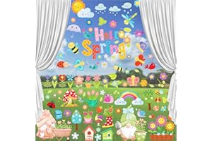 TOPJOWGA Pegatinas de Ventana de Primavera, 9 Piezas Grande Pegatinas Pared Decorativos Pegatinas de Anticolisión Calcomanías de Ventana Mariposa Pájaro Flores Árbol Decoración Fiesta