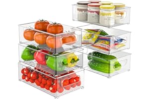 changshengda Kühlschrank Organizer Set - 6er Set (3 Größe) Kühlschrank Organizer, Küchen Organizer für Speisekammer, Gefrierschrank, Schrank, Schublade, Büro