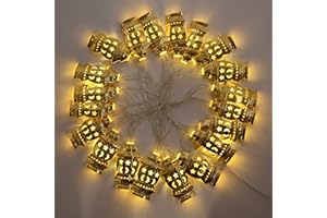 JODSEN Ramadan Eid Cuerda de Luz Ramadán Luces Decoraciones Luces de Cadena de Ramadan Guirnalda de Luces Ramadán Luz de Hada para Eid Mubarak Luna Estrellada Festival Interior Exterior Jardín Decoración