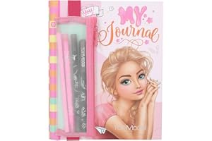 Depesche 12716 TOPModel My Journal - Cuaderno en Rosa con Motivo de Modelo, Carpeta de Anillas para diseñar uno Mismo como Bullet Journal, Incl. bolígrafos, Pegatinas, etc.