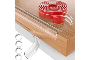 Fhlbestyu Protection des bords pour bébé 3/5 m avec 4 coins - Protection des coins - Autocollant - Pour bébé - Souple - Largeur : 2,0 x 2,0 cm