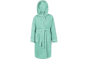 LAYNENBURG Premium Peignoir enfants & adolescents avec capuche - Fille et Garçon - 100% coton - OEKO TEX Standard 100 - Tissu éponge moelleuse - Taille 110 à 176