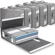 Boîte de rangement pour ensemble de draps de lit pliable avec étiquette et poignée