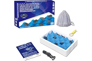 LMAZG Magnetic Chess Game, Magnetic Chess with Stones, with 20 Magnetic Chess Pieces, 1 Sponge Chess Board, 1 Rope, Magnetic Game for Logic Training, Fun Tabletop Family Game for Kids and Adults