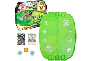 BAKUGAN Evolution EVO Battle Arena-Campo de Juego Desmontable, Color Verde neón con Exclusiva Aurelus Leonidas, Multicolor, Talla única (Spin Master 6062734)