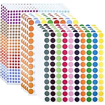 Coloured Dot Stickers, 1080Pcs Sticky Labels Stickers 20mm Sticky Dots