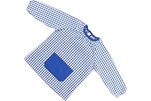 Etrexonline Baby Escolar Infantil Cómodo - Bata Sin Botones, con un Bolsillo, Puños y Cuello Elásticos, Ideal para Guardería y Colegio, para Niños y Niñas