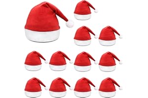TIKTALK Weihnachtsmützen 12PCS/24PCS Set, Nikolausmütze Erwachsene Rot Weiß Santa Hut, Weihnachtsmann Kostüm Partyzubehör Festliche Weihnachtsfeier