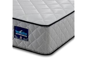 BEDZONLINE Hybrid Memory Foam & Spring Mattress - 4ft6 Double (190 x 135 x 20 cm) | Thick Medium Firmness & Open Coil Sleep Support | Orthopaedic & Pressure Relief | UK Made & Hypoallergenic