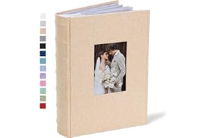 Vienrose Album Photo Traditionnel 10x15 cm 300 Poches Grande Capacité Couverture en Lin Albums Photos, pour Mariage Famille Bébé Vacances