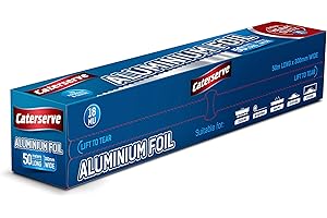 Caterserve Premium 18 Micron Food Service Catering Aluminium Foil Roll, 30cm x 50m