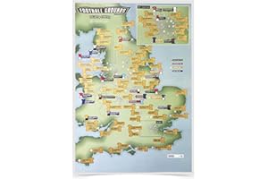 92 Club Football Grounds 2025-26 Season - Collect and Scratch Off Travel Map - Maps International - 29 x 42cm