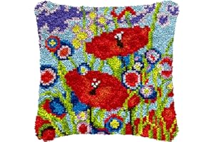 CUTYZ 42×42CM Tapis Point Noué Kit,création de Tapis et Canvas,Kit de Tapis deCrochet à Point Noué,Création de Tapis à Crocher,Tapis de Crochetage